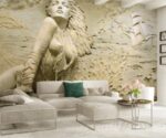 3D Relief Woman Wall Mural  Living Room Wallpaper - Image 4