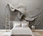 3D Woman Relief Wallpaper Mural  Living Room Decor