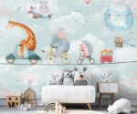Animal Parade Kids Wallpaper Mural     Art
