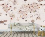 Animals World Map Wallpaper - Image 3