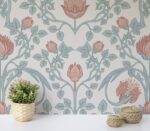 Art Nouveau Floral  Wallpaper: Removable Pastel Home Decor for Elegant Walls
