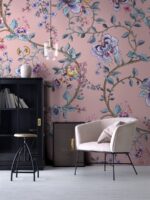 Asian Floral  Wallpaper: Pink & Green Chinoiserie Decor - Image 2