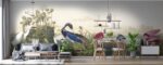 Audubon Heron Crane Wallpaper: Tropical  Mural - Image 2