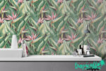 Banana Leaf & Heliconia Wallpaper:  Wall Art