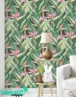 Banana Leaf & Heliconia Wallpaper:  Wall Art - Image 2