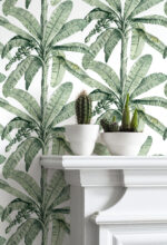 Banana Leaf Wallpaper: Tropical Floral Print,