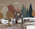 Bear & Mountains Kids Wallpaper Mural - Image 3