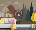 Bear & Mountains Kids Wallpaper Mural - Image 4