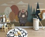 Bear & Mountains Kids Wallpaper Mural