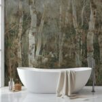 Birch Tree Forest Wallpaper - Removable Adhesive Nature Landscape Wall Covering for Bedroom Living Room Decor