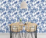 Blue Chinoiserie Wallpaper Bedroom - Image 3