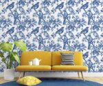 Blue Chinoiserie Wallpaper Bedroom - Image 4