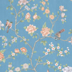 Blue Chinoiserie  Wallpaper: Birds & Flowers