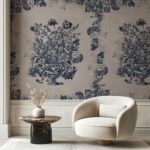 Blue Delft Tile Floral Wallpaper | Peel & Stick Removable Mural for Home Decor - Image 2