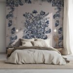 Blue Delft Tile Floral Wallpaper | Peel & Stick Removable Mural for Home Decor