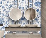 Blue Floral  Wallpaper Botanical Watercolor Wall Mural - Image 4