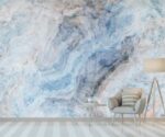 Blue Marble Wallpaper Mural  Stone Wall Art - Image 4
