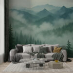 Blue Mountain Landscape Wall Mural