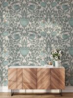 Blue Pastel Art Nouveau  Wallpaper: Removable Floral Home Decor Wall Covering - Image 3