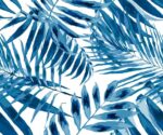 Blue Tropical Leaves Wallpaper Indigo Palm Mural - Image 4