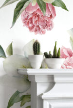 Blush Peonies Removable Wallpaper: Watercolor Floral  Mural - Image 3