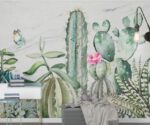 Cactus Nursery Wallpaper Mural  Plant Wall Art