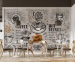 Cafe Coffee Shop Wallpaper Customizable  Wall Mural - Image 3