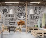 Cafe Coffee Shop Wallpaper Customizable  Wall Mural - Image 4