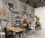 Cafe Coffee Shop Wallpaper Customizable  Wall Mural - Image 2