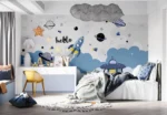 Cartoon Space Nursery Mural - Image 5