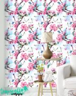 Cherry Blossom Wallpaper: Pink Floral Removable Wall Sticker