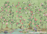 Chinoiserie Crane Wallpaper Mural: , Non-Woven