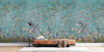 Chinoiserie Peacock Wallpaper Mural: Hand-Drawn Floral, - Image 3