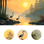 Chinoiserie Wallpaper Mural, Chinese Crane Bird Wallpaper - Image 4