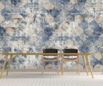 Abstract Blue Geometric Wallpaper Mural - Image 2