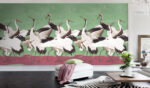 Crane Wallpaper: Japanese Chinoiserie  Mural