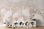 Crane Wallpaper Mural: Chinoiserie Heron,