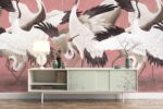 Crane Wallpaper Mural: Japanese Chinoiserie  Heron Print - Image 3