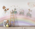 Rainbow Animals Wallpaper Nursery Decor - Image 2