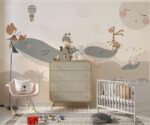 Cute whale  Sweet animals  Child room wallpaper