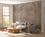 Dark Brown Tropical Leaves Wallpaper Mural - Image 4