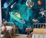 Cartoon Space Mural  Kids Wallpaper - Image 4