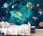 Cartoon Space Mural  Kids Wallpaper - Image 2
