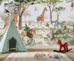 Safari Animals  Wallpaper Jungle Mural Children's Room Decor - Image 4