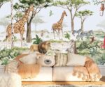 Safari Animals  Wallpaper Jungle Mural Children's Room Decor - Image 2