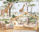 Safari Animals  Wallpaper Jungle Mural Children's Room Decor - Image 3