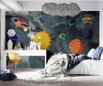 Space Nursery Wallpaper Mural Planets Astronaut - Image 4