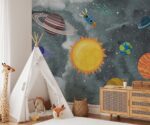 Space Nursery Wallpaper Mural Planets Astronaut - Image 2