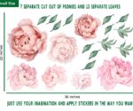 Custom Watercolor Peony Wall Baby Girl Nursery - Image 4