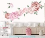 Custom Watercolor Peony Wall Baby Girl Nursery